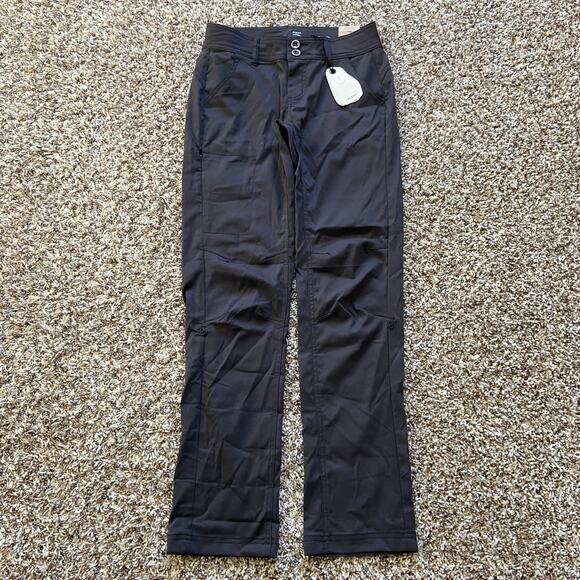 Prana Halle Straight Pant Women's 0 Regular Coal Standard Fit Low Rise Stretch - Picture 5 of 13